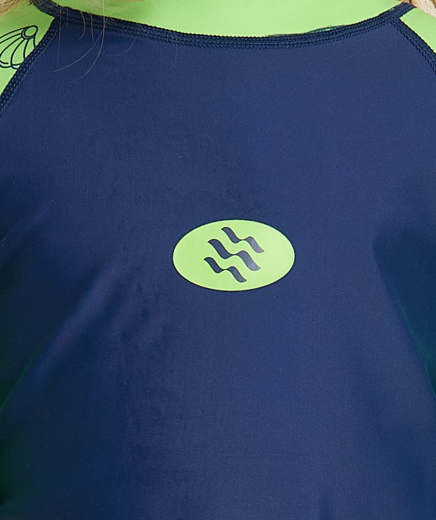 Watery UV-shirt for kids - Brandman Short Sleeve Rashguard - Green/blue