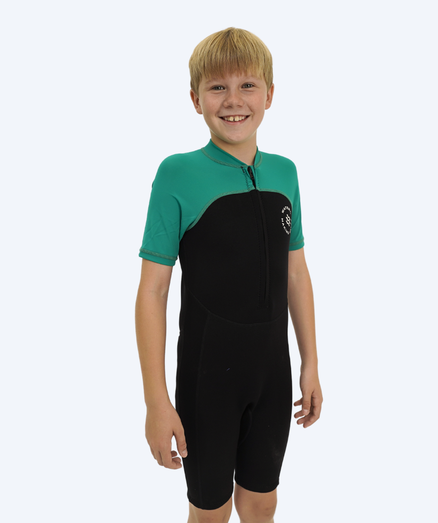 Watery UV wetsuit for kids - Calypso Shorty - Green/black