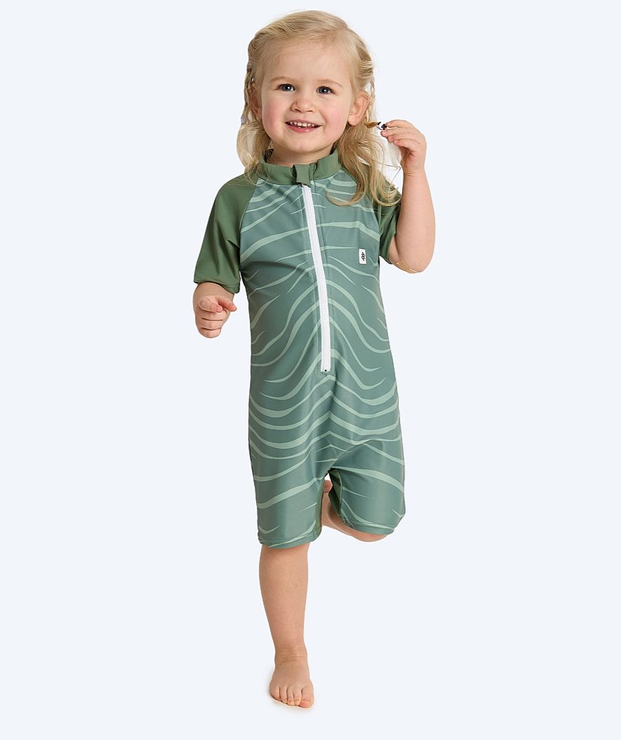 Watery UV-suit for children - Fjord Short Sleeve Rashguard - Green