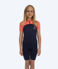 Watery UV wetsuit for kids - Calypso Shorty - Orange/blue