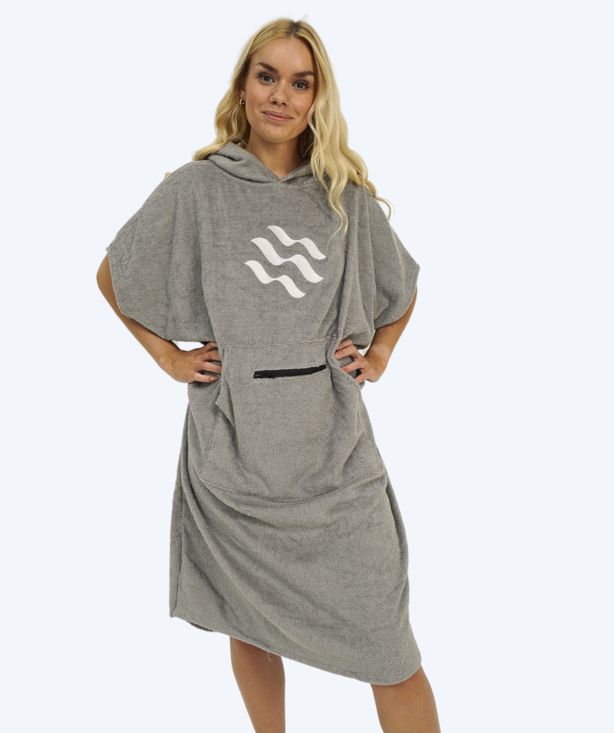 Watery bathing poncho for adults - Cotton - Grey