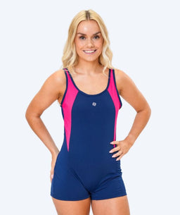 Watery swimsuit with skirt for women - Venilla - Dark blue/light pink
