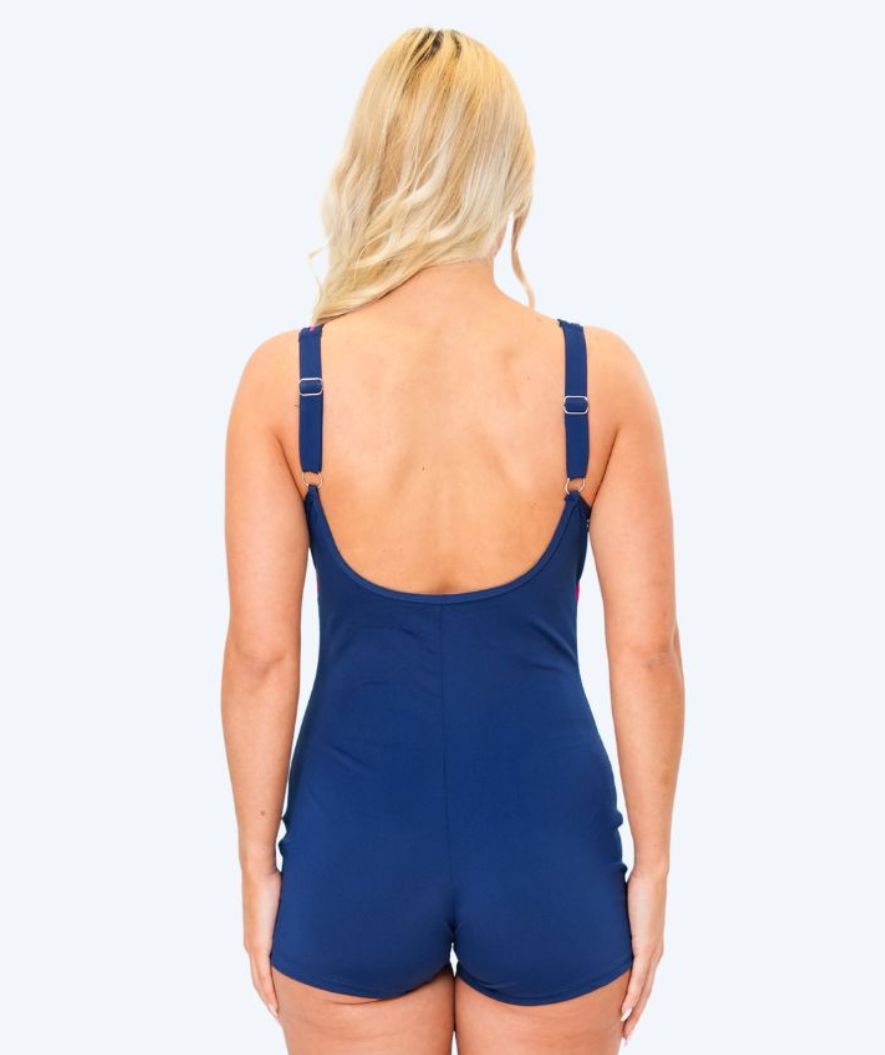Watery swimsuit with legs for women - Venilla - Dark blue/pink