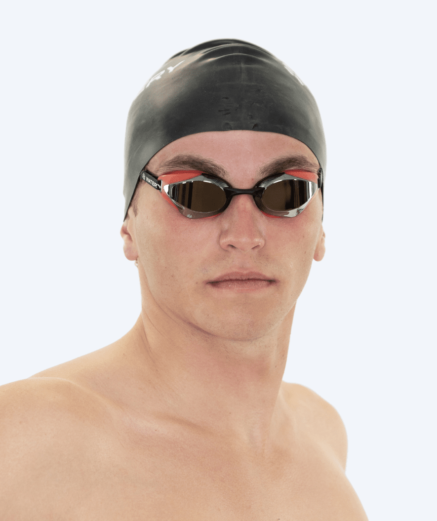 Watery Elite swim goggles - Poseidon Ultra Mirror - Red/silver
