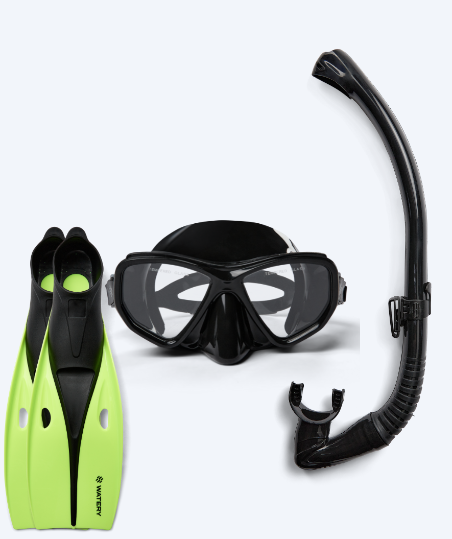 Watery snorkel set for adults (from 15 years) - Fenton/Breeve - Black