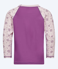 Watery UV-shirt for kids - Brandman Long Sleeve Rashguard - Pink/purple