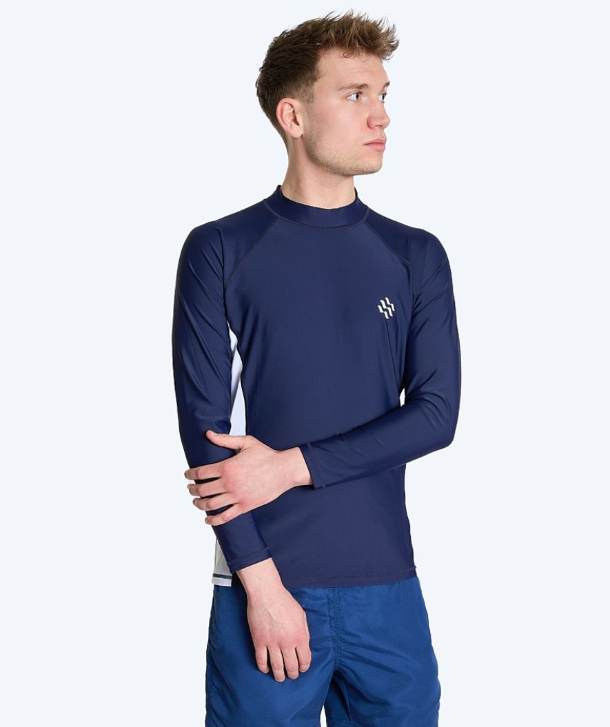 Watery UV-shirt for men - Talcott Long Sleeve Rashguard - Dark blue/white