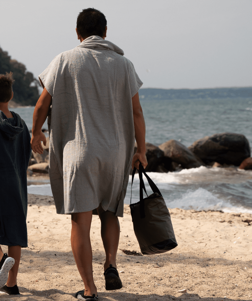 Watery bathing poncho for adults - Cotton - Pink