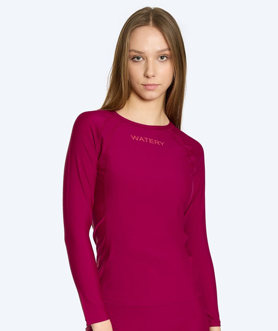 Watery UV-shirt for women - Remington Long Sleeve Rashguard - Dark red