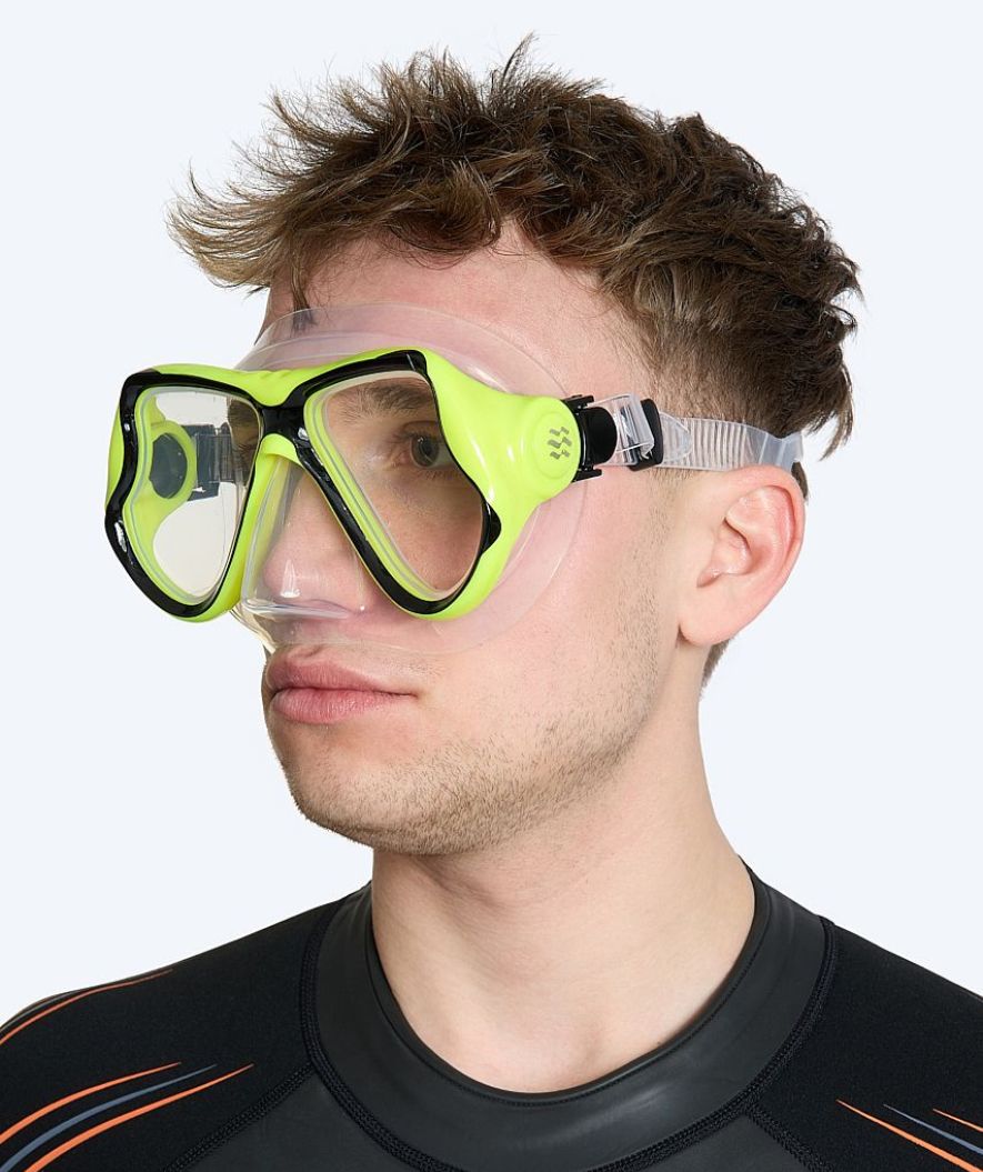 Watery diving mask for adults (from 12 years) - Hudson - Yellow/black