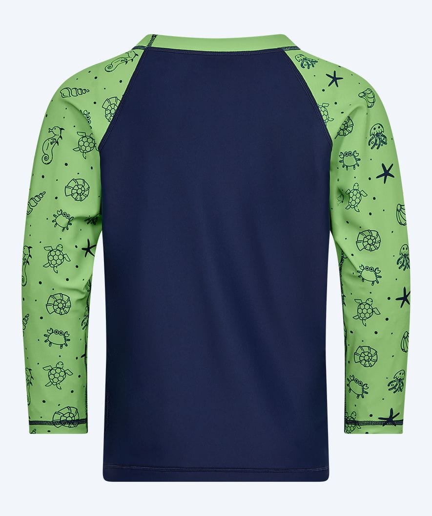 Watery UV shirt for kids - Brandman Long Sleeved Rashguard - Green/blue