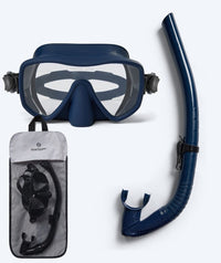 Watery Combo snorkel set for adults (from 15 years) - Coast - Dark Blue