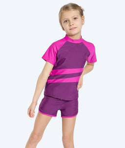 Watery UV-shirt for kids - Manami Short Sleeve Rashguard - Purple