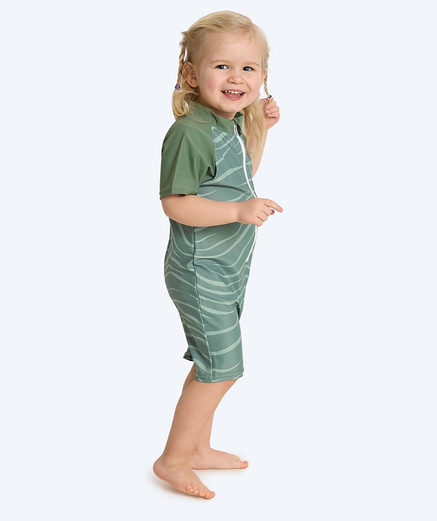 Watery UV-suit for children - Fjord Short Sleeve Rashguard - Green