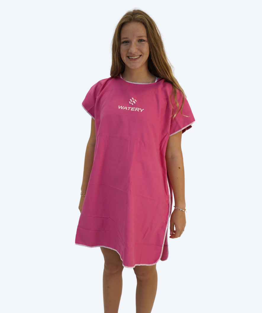 Watery bathing poncho for junior (6-15) - Microfiber - Pink