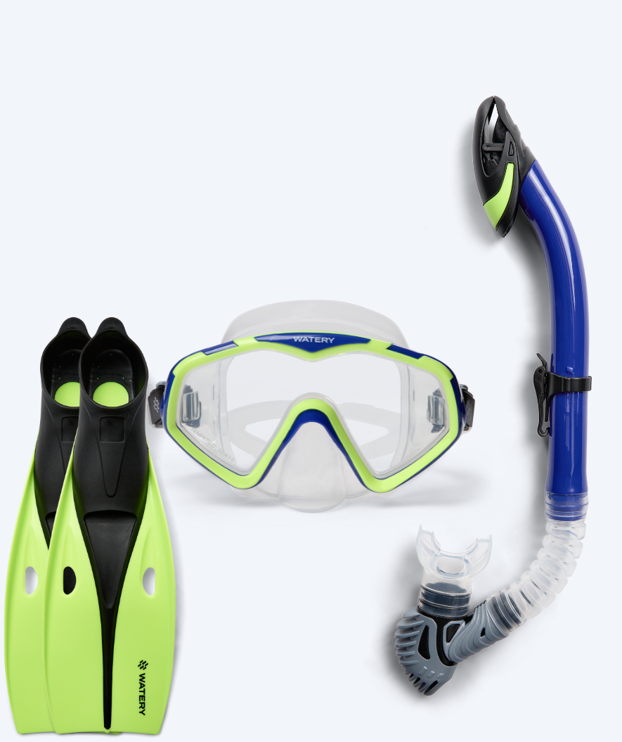 Watery snorkel set for adults (from 15 years) - Leach/Breeve - Blue/yellow