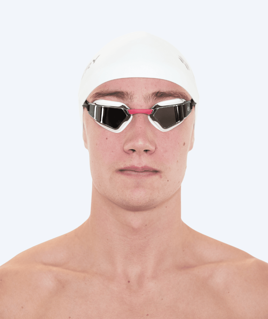 Watery racing swimming goggles - Brooks Mirror - White/silver