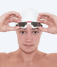 Watery competition swim goggles - Brooks Mirror - White/silver