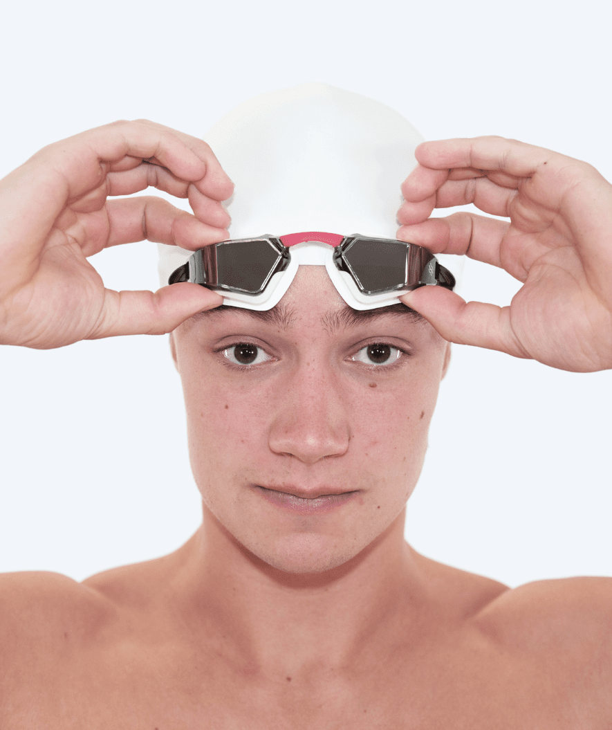 Watery racing swimming goggles - Brooks Mirror - White/silver