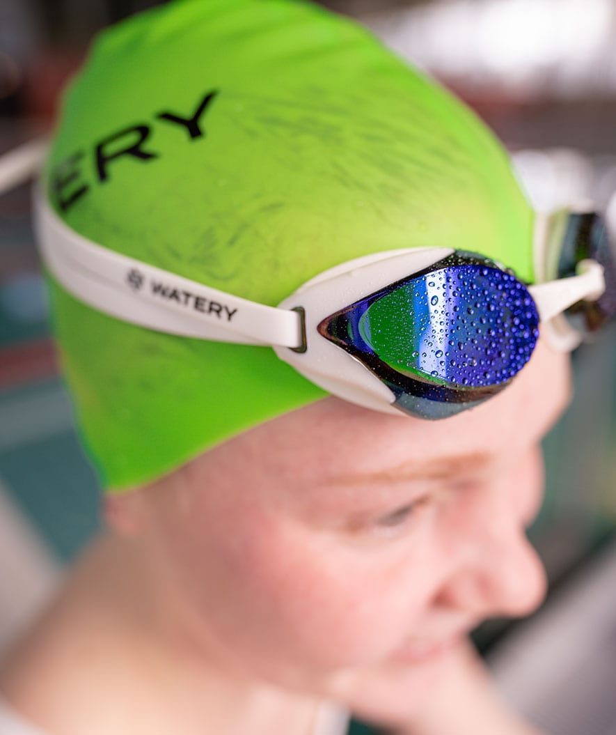 Watery Elite swimming goggles - Poseidon Ultra - White/blue