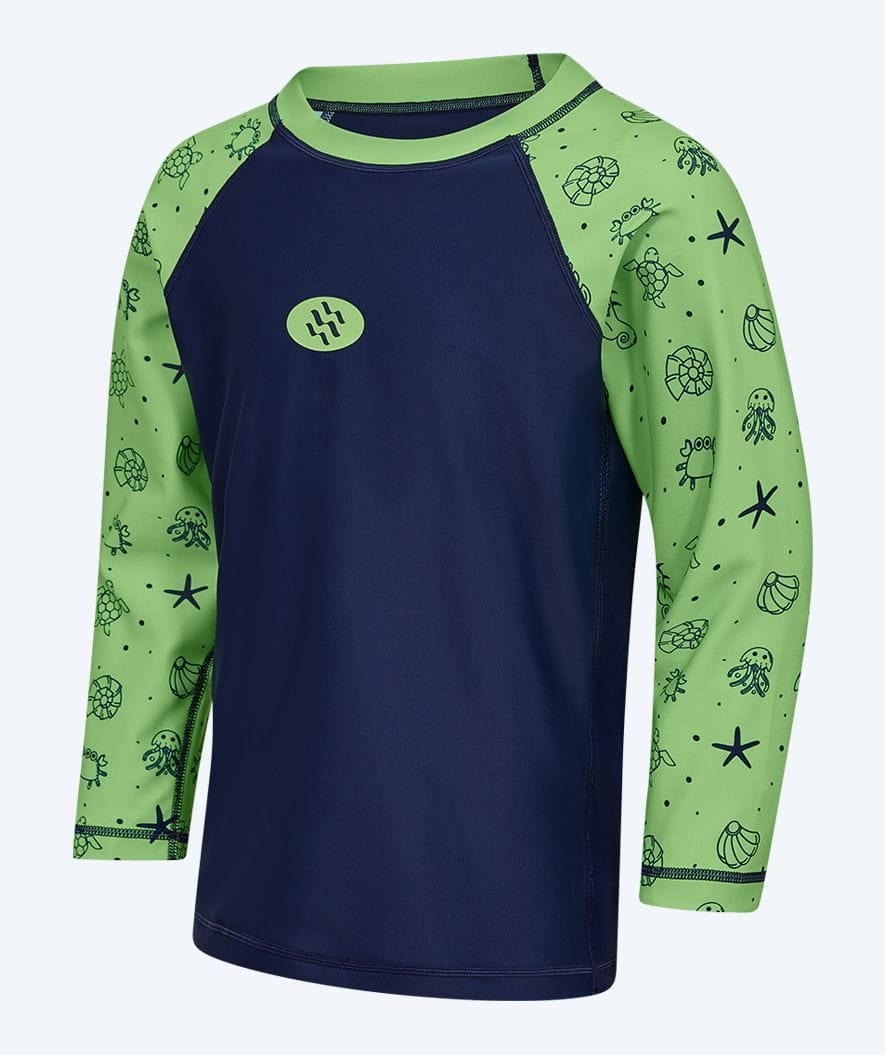 Watery UV-shirt for kids - Brandman Long Sleeve Rashguard - Green/blue