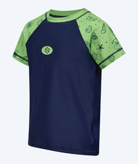 Watery UV-shirt for kids - Brandman Short Sleeve Rashguard - Green/blue