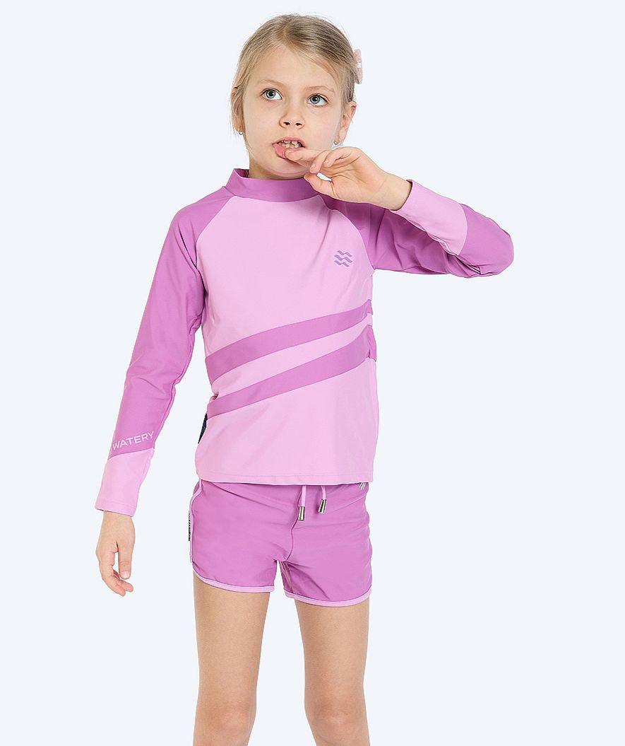 Watery UV-shirt for kids - Manami Long Sleeve Rashguard - Atlantic Purple