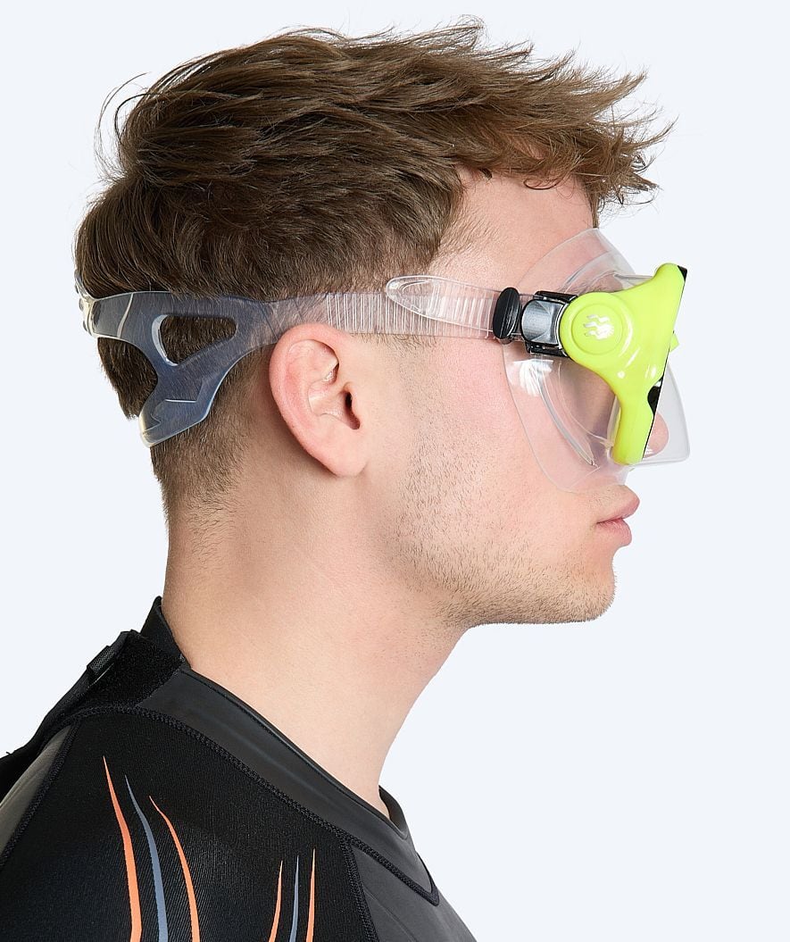 Watery diving mask for adults (from 12 years) - Hudson - Yellow/black