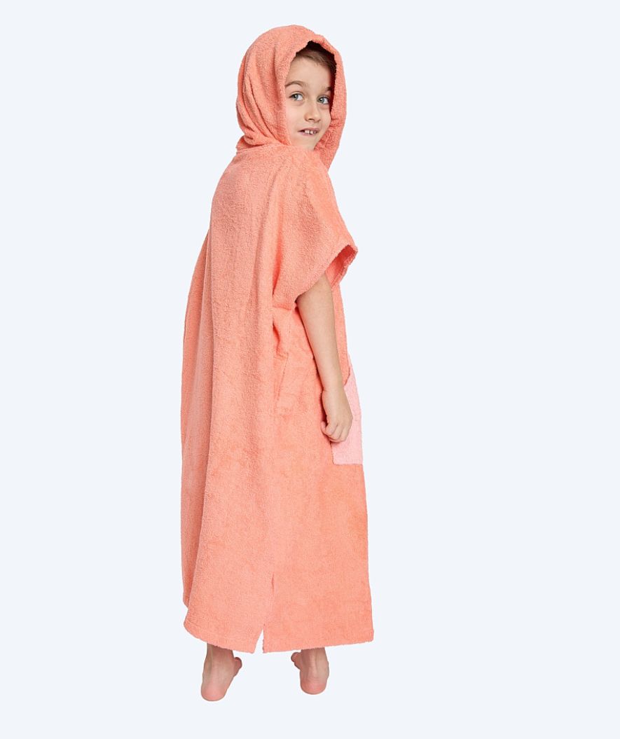 Watery bathing poncho for junior (6-15) - Cotton - Atlantic Pink