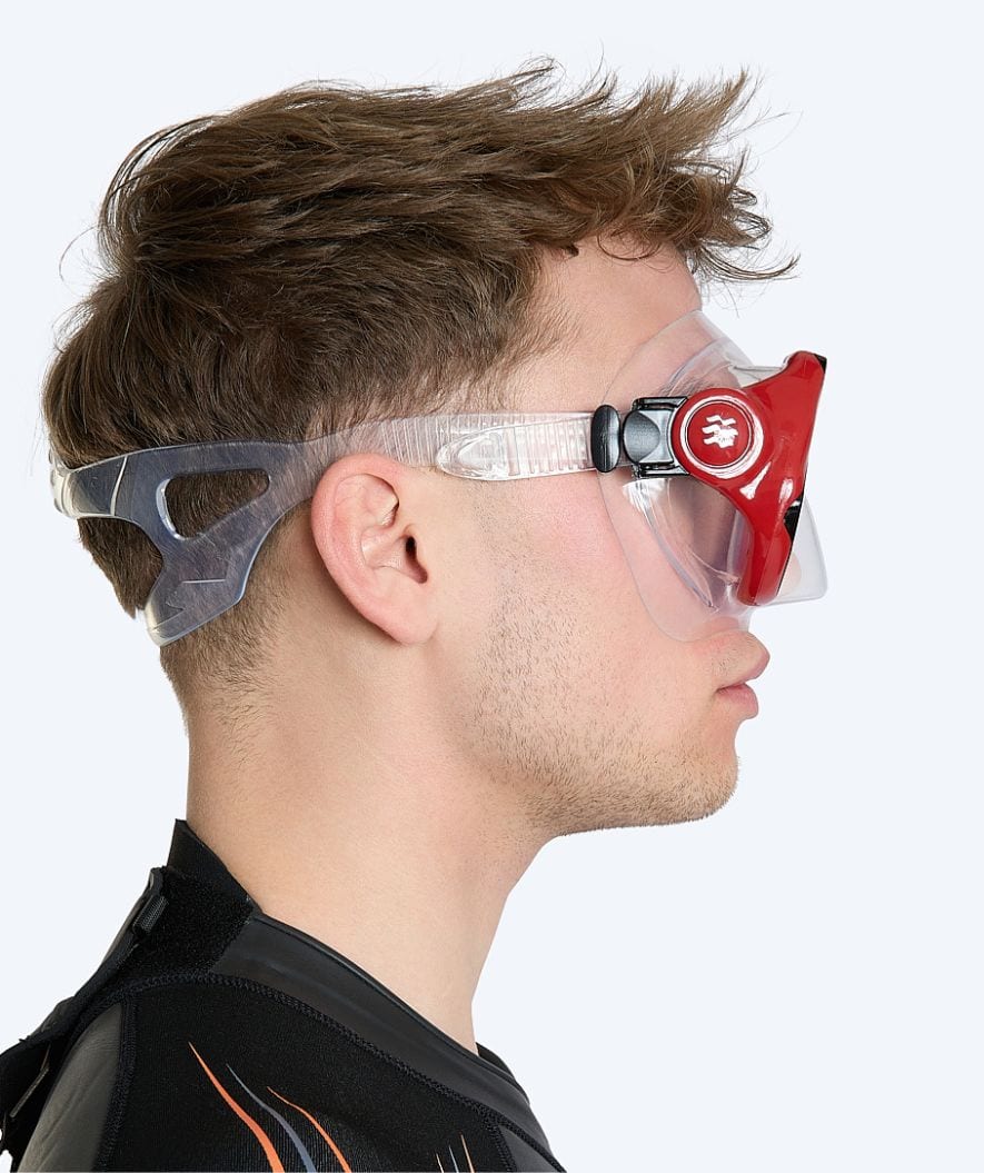 Watery diving mask for adults (from 12 years) - Hudson - Red/black