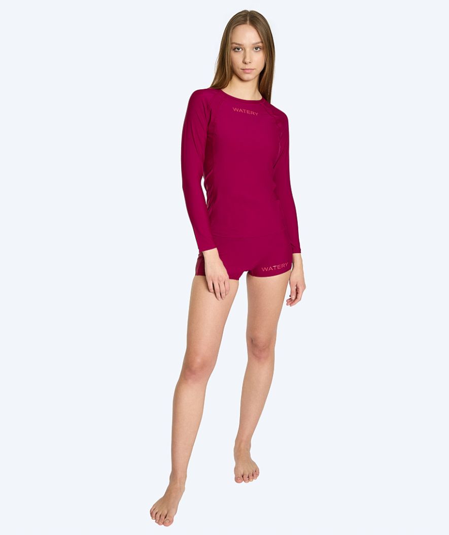 Watery UV-shirt for women - Remington Long Sleeve Rashguard - Dark red