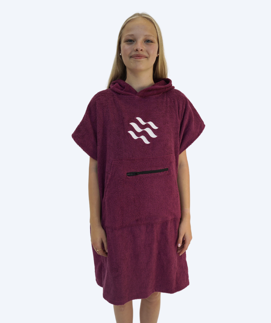 Watery bathing poncho for junior (6-15) - Cotton - Purple