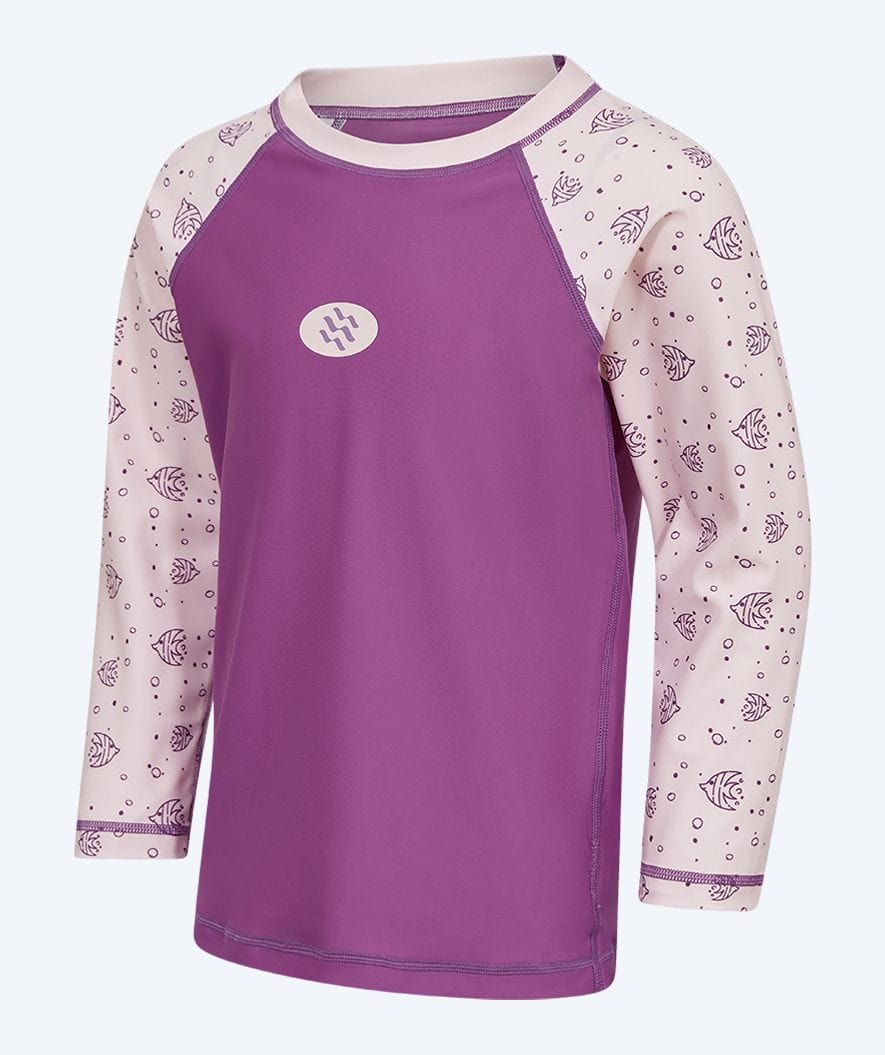 Watery UV-shirt for kids - Brandman Long Sleeve Rashguard - Pink/purple