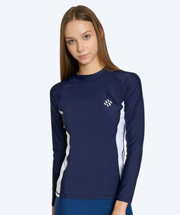 Watery UV-shirt for women - Talcott Long Sleeve Rashguard - Dark blue/white