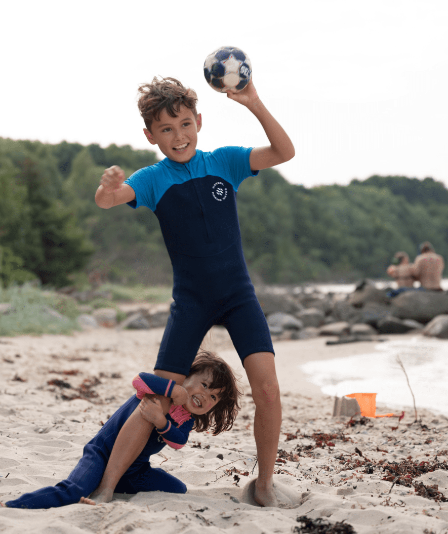 Watery UV wetsuit for kids - Calypso Shorty - Dark blue