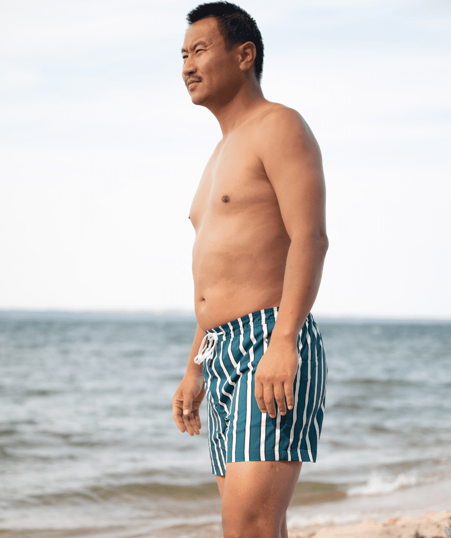 Watery swim shorts for men - Kelvin Eco - Green/white