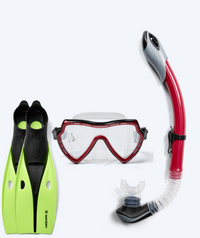 Watery snorkel set for adults (from 15 years) - Nebula/Breeve - Black/Red