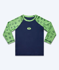 Watery UV shirt for kids - Brandman Long Sleeved Rashguard - Green/blue