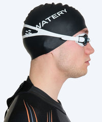 Watery nearsighted swimming goggles with prescription for adults - (-2.0) – (-5.0) - Naida - White (Smoke lens)
