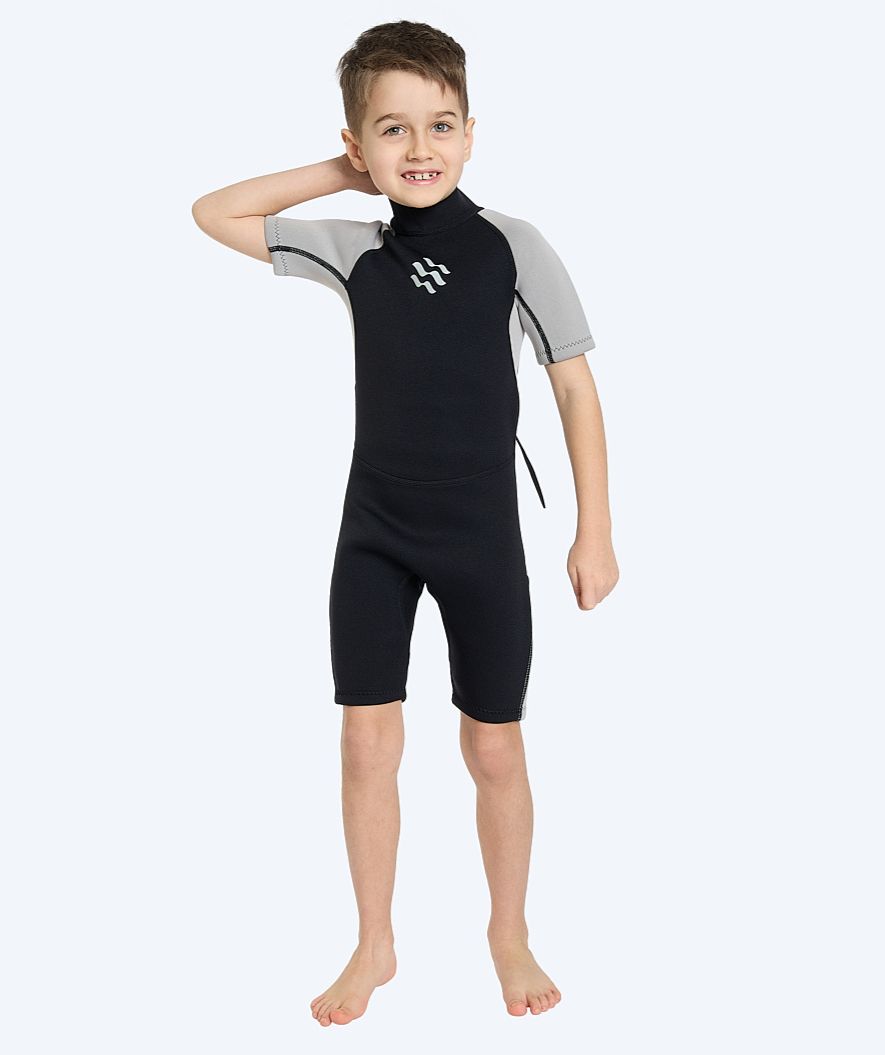Watery wetsuit for kids - Short Sleeve Duncan (3mm) - Black