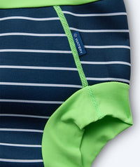 Watery swim nappies for kids - Neoprene Swim Nappy - Green Stripes
