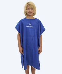 Watery bathing poncho for junior (6-15) - Microfiber - Royal Blue