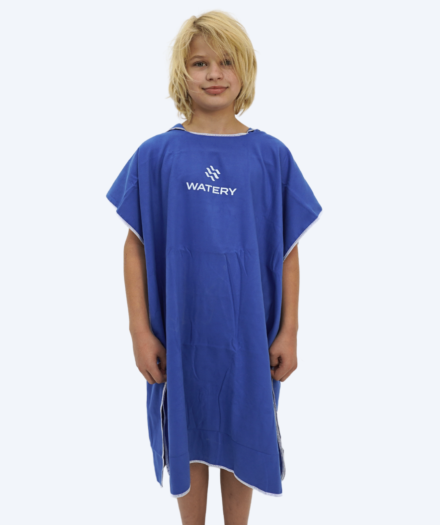 Watery bathing poncho for junior (6-15) - Microfiber - Royal Blue