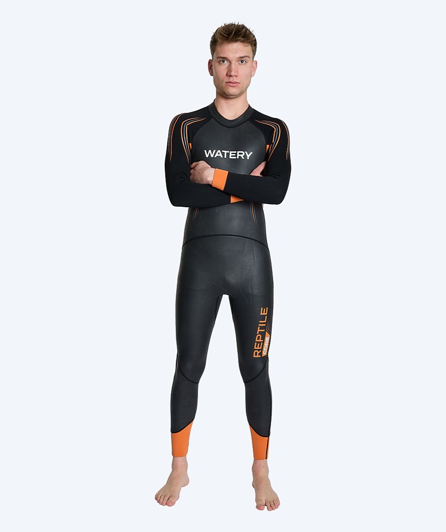 Watery wetsuit for men - Reptile Core - Black/orange