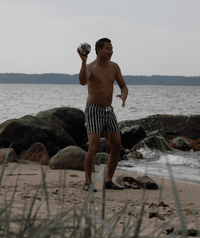 Watery swim shorts for men - Kelvin Eco - Green/white