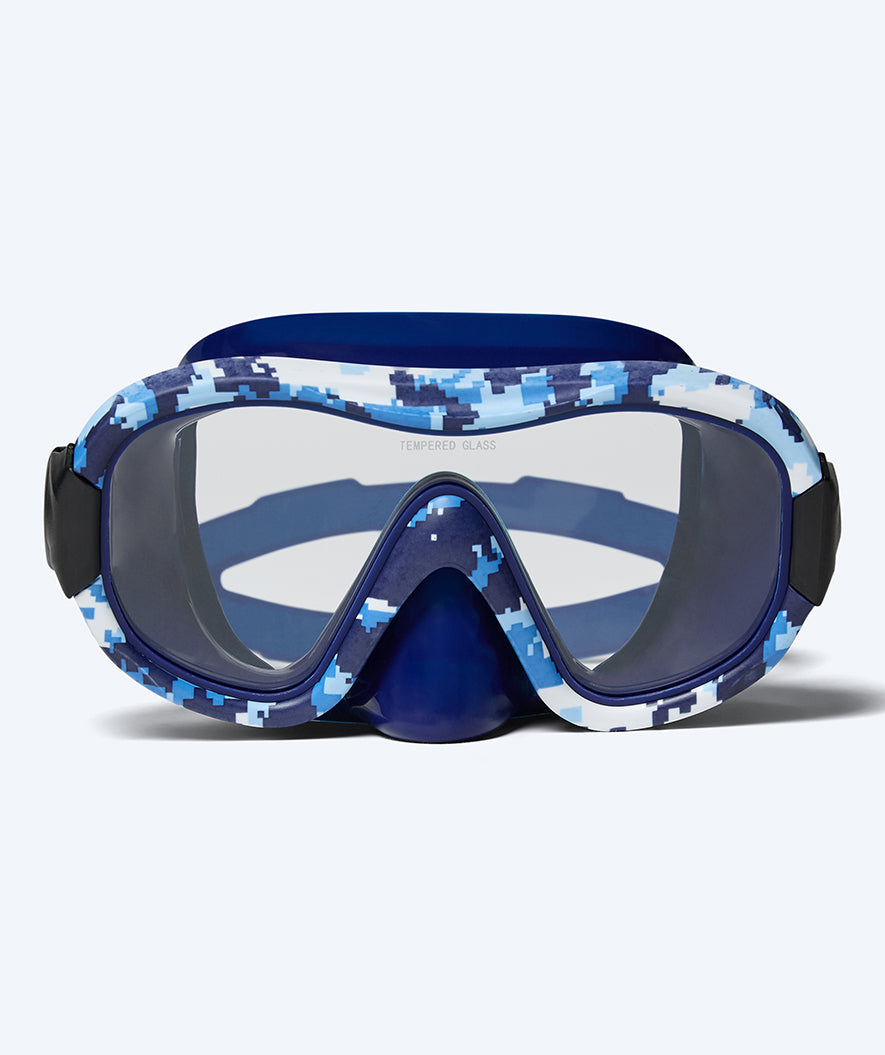 Watery diving mask for adults (from 12 years) - Rudder Camo - Dark blue