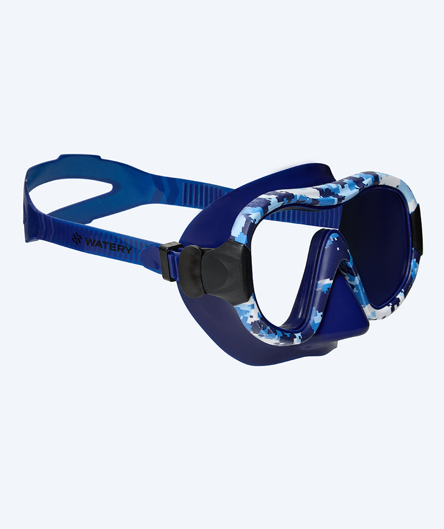 Watery diving mask for adults (from 12 years) - Rudder Camo - Dark blue