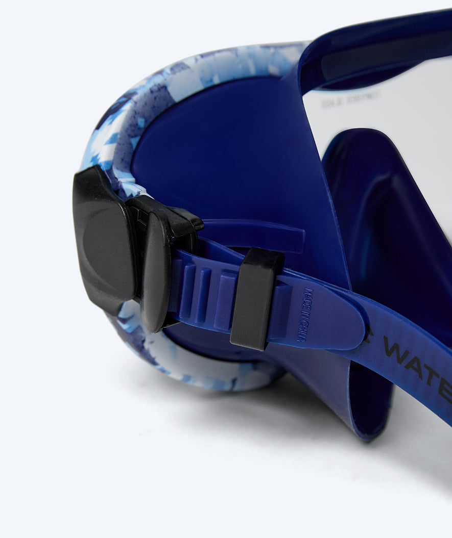 Watery diving mask for adults (from 12 years) - Rudder Camo - Dark blue