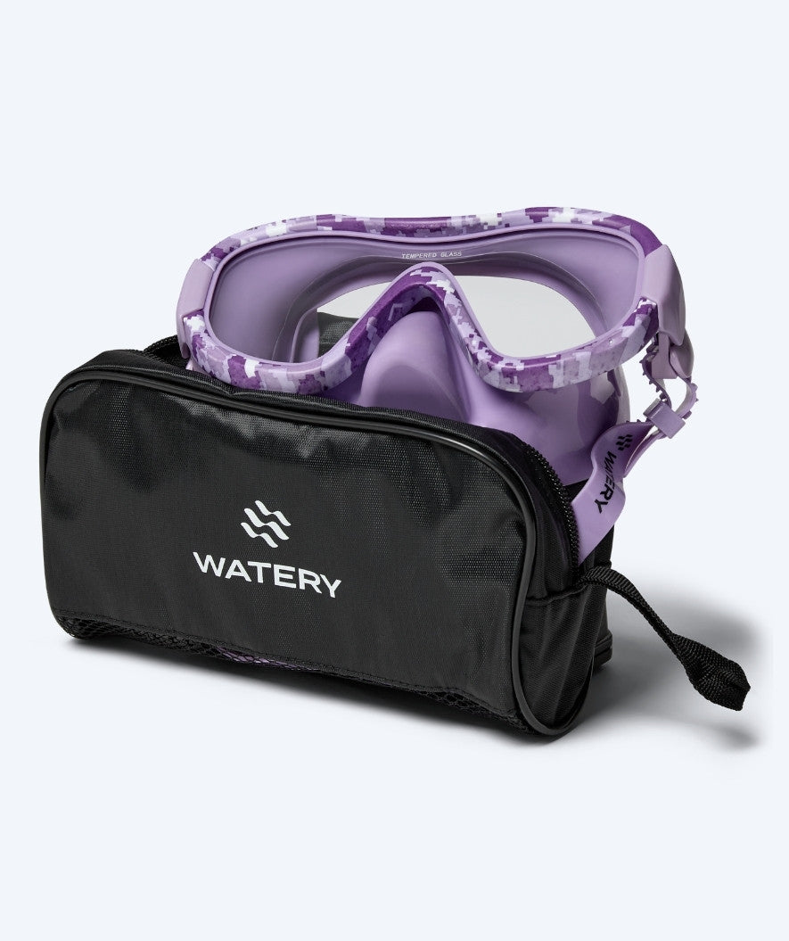Watery diving mask for adults (from 12 years) - Rudder Camo - Purple