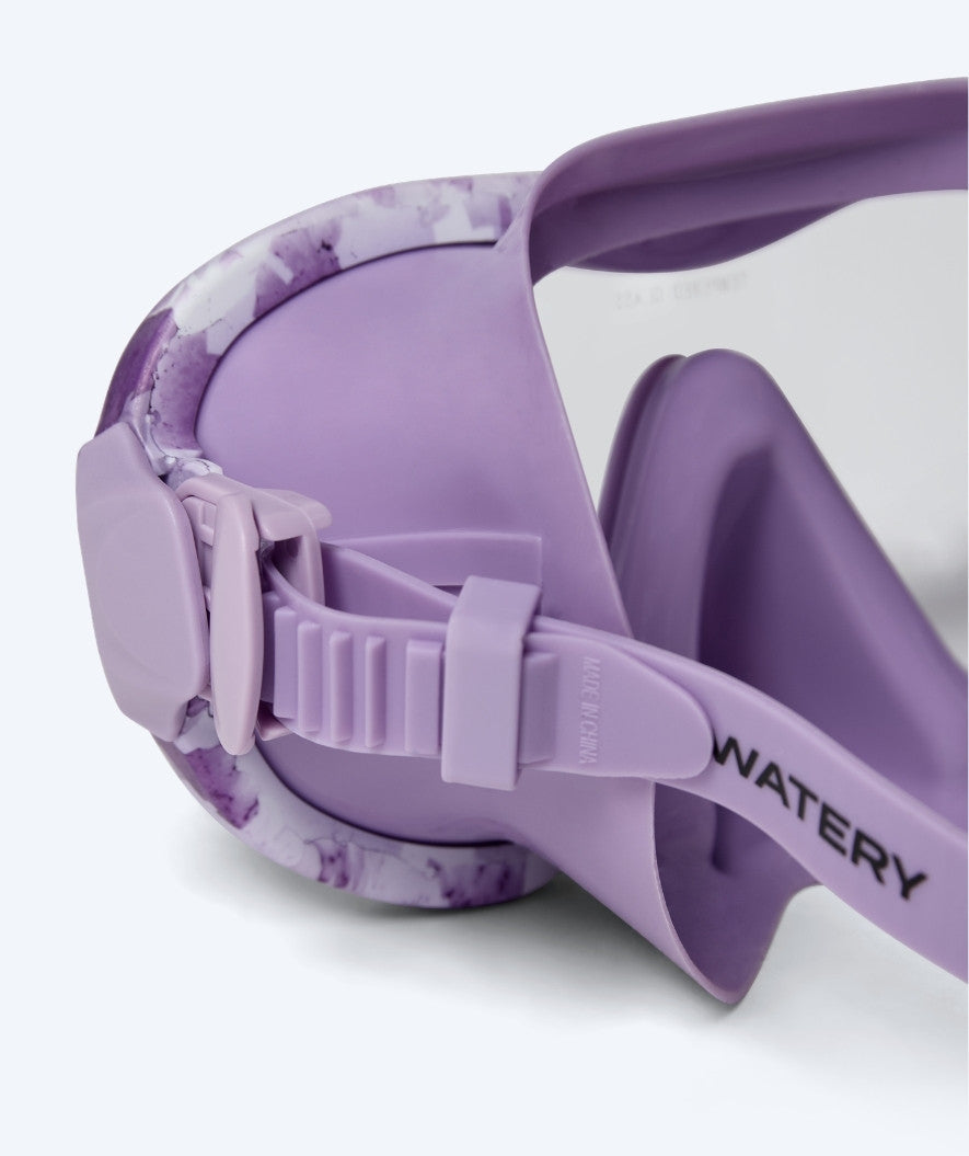 Watery diving mask for adults (from 12 years) - Rudder Camo - Purple